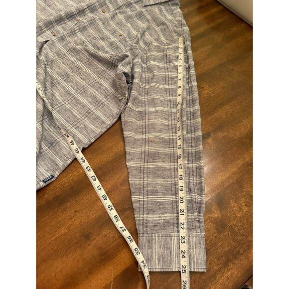 NWT ROWM Men's Blue-Gray Plaid Casual Long Sleeve Button Down Shirt 3XB - Picture 10 of 10